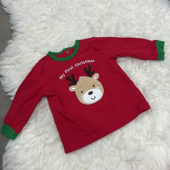 Little Me Baby’s "My First Christmas" 2 Piece Reindeer Set Red White Outfit 9M ! - Picture 7 of 10